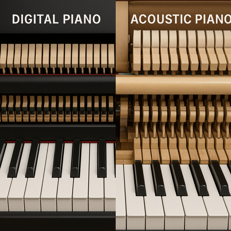 Featured image for Digital vs. Acoustic Piano Action The Ultimate 2026 Showdown